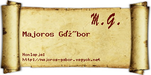 Majoros Gábor névjegykártya