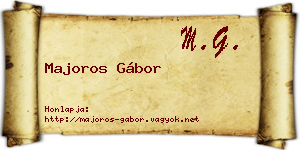 Majoros Gábor névjegykártya