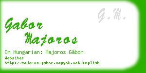 gabor majoros business card